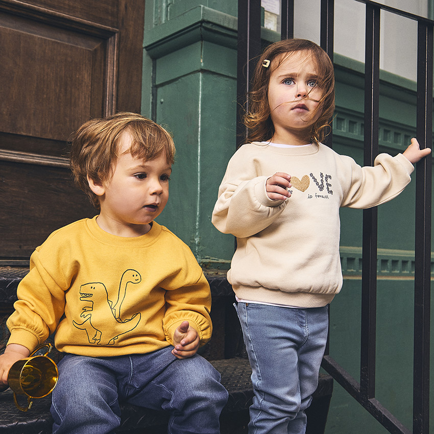 Φούτερ molleton oversized με φαντεζί σχέδιο για bebe αγόρι 