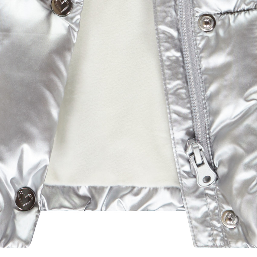 Αμάνικο μπουφάν μονόχρωμο με ιριδίζουσα όψη για κορίτσι 