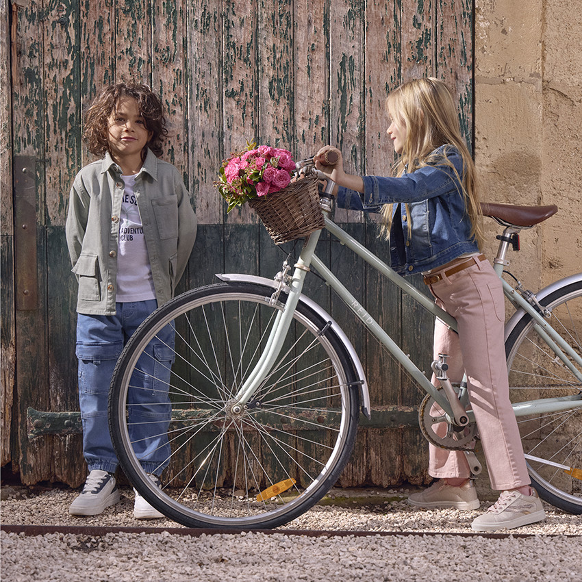 Ζακέτα εφέ τζιν με τσέπες για κορίτσι 