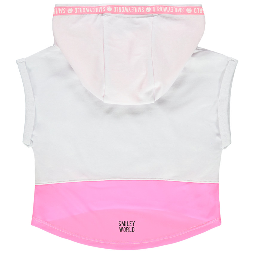 Κοντό φανελένιο φούτερ με τυπωμένο μήνυμα Smiley 