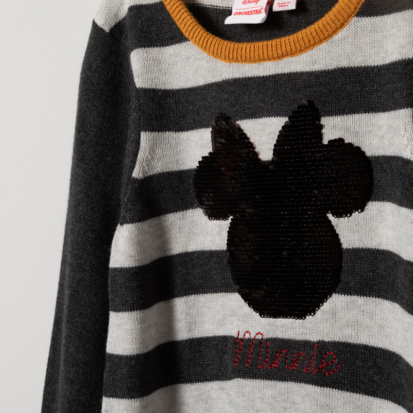 Μακρυμάνικο πλεκτό φόρεμα με σχέδιο  Minnie Disney και μαγικές παγιέτες   Additional Μακρυμάνικο πλεκτό φόρεμα με σχέδιο  Minnie Disney και μαγικές παγιέτες