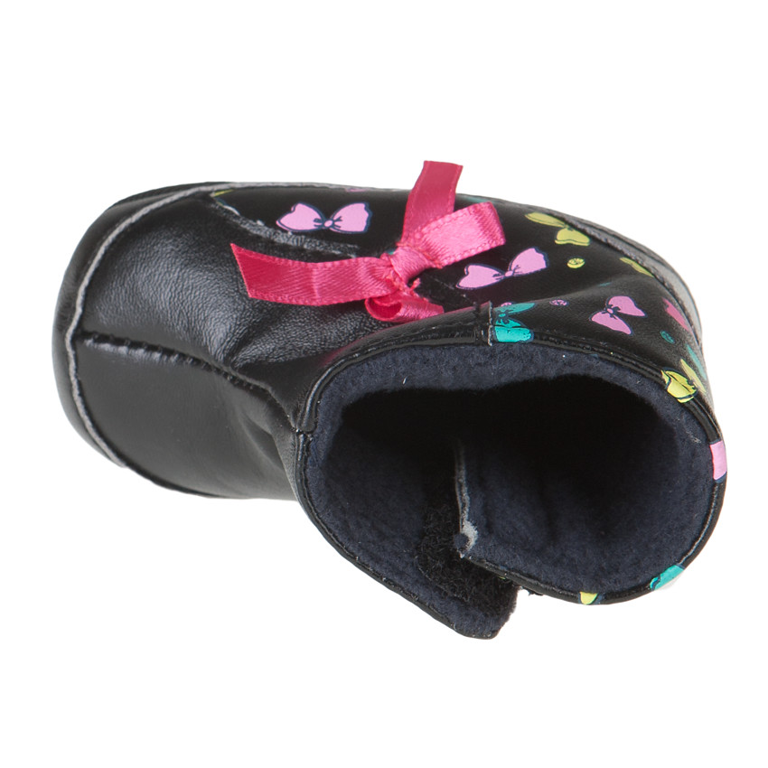 Bottines avec noeud satiné et imprimé noeuds 