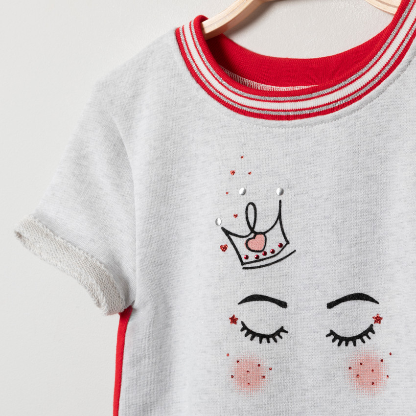 Φόρεμα κοντομάνικο με ρίγες για κόριτσι 