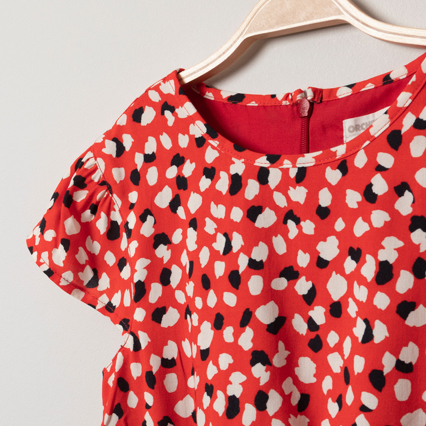 Robe manches courtes à imprimé graphique et taille élastiquée  Additional Robe manches courtes à imprimé graphique et taille élastiquée