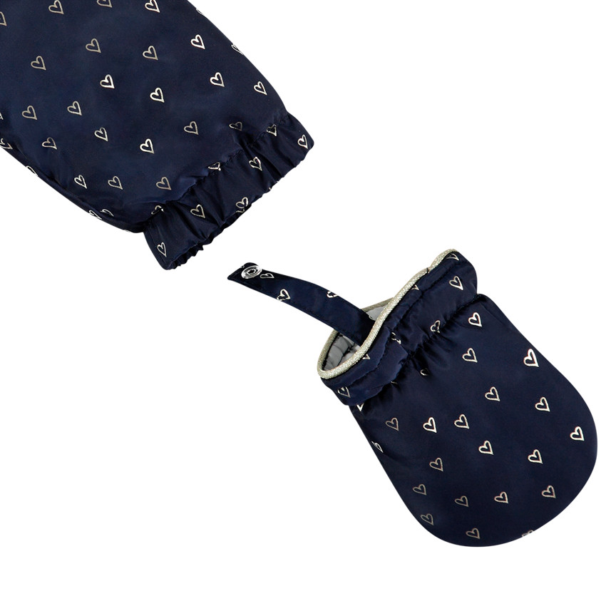 Combi-φόρμα εξόδου με ασημί καρδιές και επένδυση sherpa 