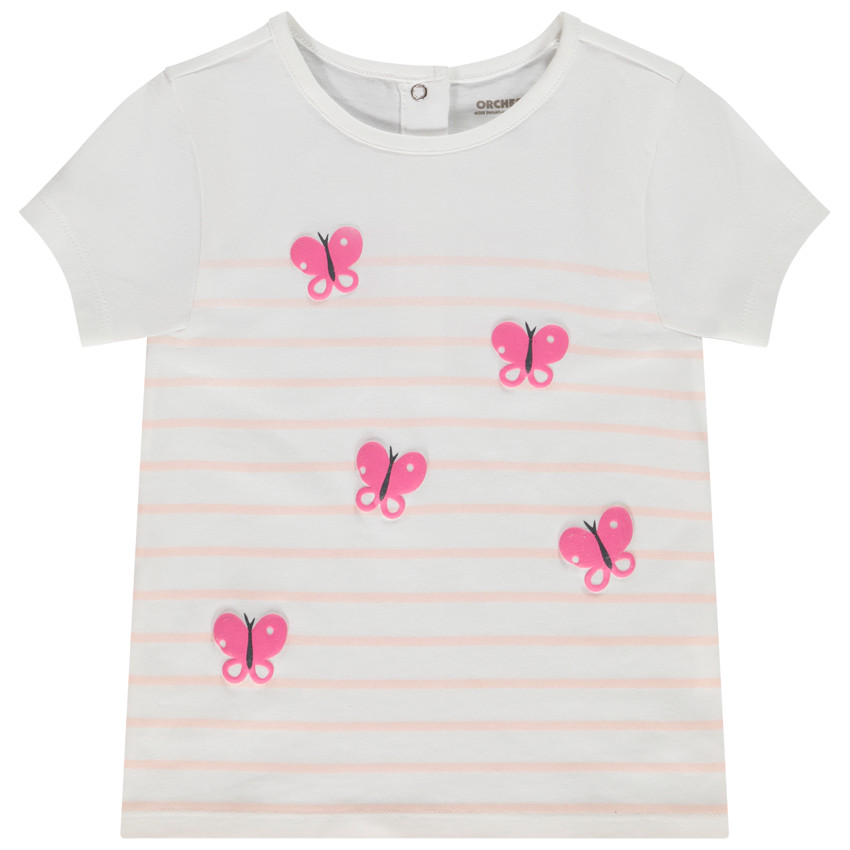 T-shirt κοντομάνικο με φαντεζί σχέδιο για bebe κορίτσι 