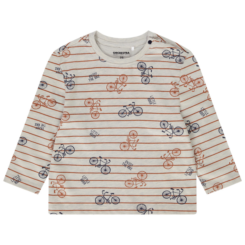 T-shirt μακρυμάνικο από jersey με φαντεζί σχέδιο για bebe αγόρι 