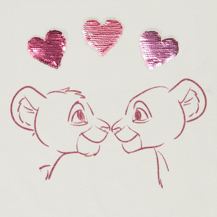 "Κοντομάνικο T-shirt Le Roi Lion Disney με μαγικά στρας για κορίτσι" 