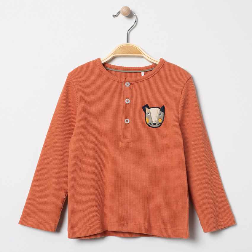 T-shirt μακρυμάνικο με οργανικό βαμβάκι με σχέδιο animal 