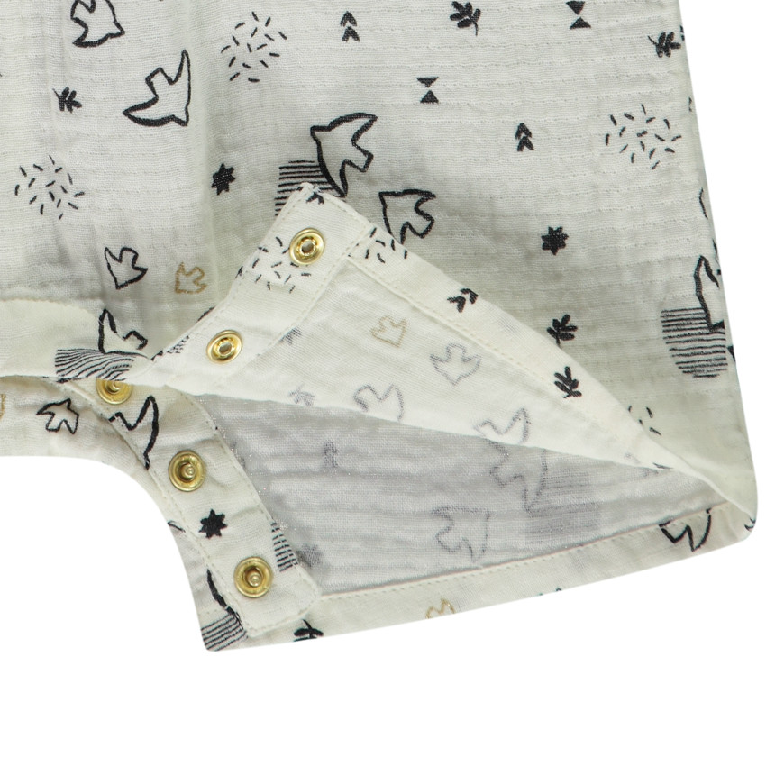 Ολόσωμη φόρμα μακριά με φαντεζί σχέδιο πουλιά all-over για bebe κορίτσι 