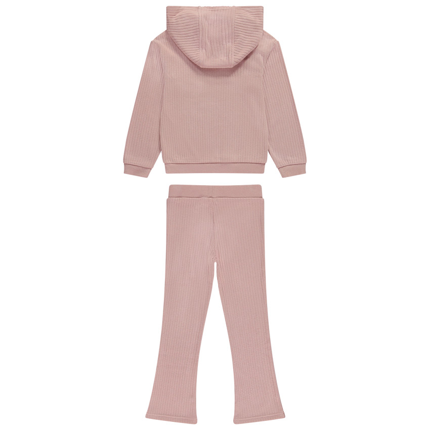 Σέτ φούτερ με κουκούλα και παντελόνι πλεκτό για κορίτσι 