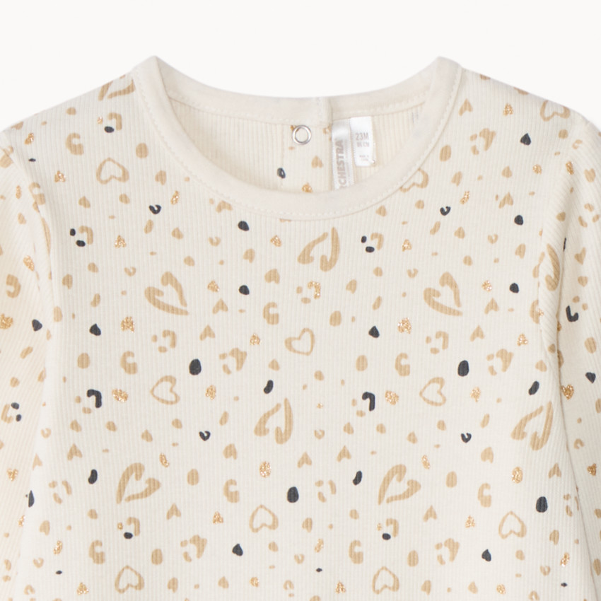 Νυχτικό με σχέδιο καρδιές για κορίτσι με διαφορετικές ανοίξεις ανάλογα με την ηλικία 