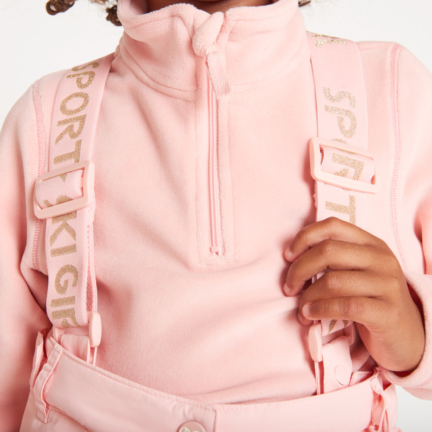 Pantalon de ski uni à bretelles amovibles pour fille 