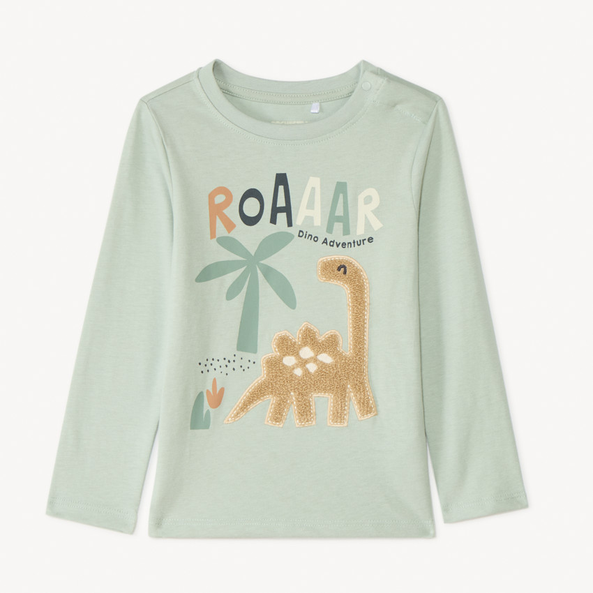 T-shirt με μακριά μανίκια με σχέδιο δεινόσαυρου αγόρι μωρό 