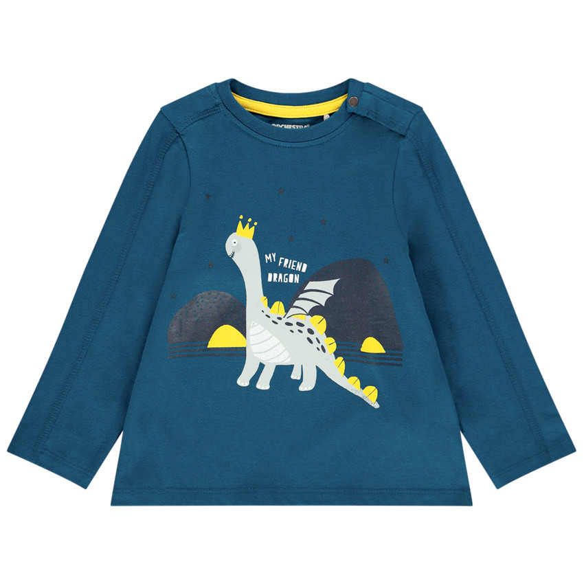 T-shirt μακρυμάνικο με οργανικό βαμβάκι σχέδιο δράκος 