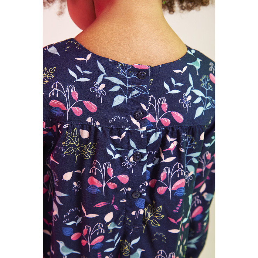 Φόρεμα μακρυμάνικο από βισκόζη με λουλουδάτο σχέδιο για μωρό κορίτσι 