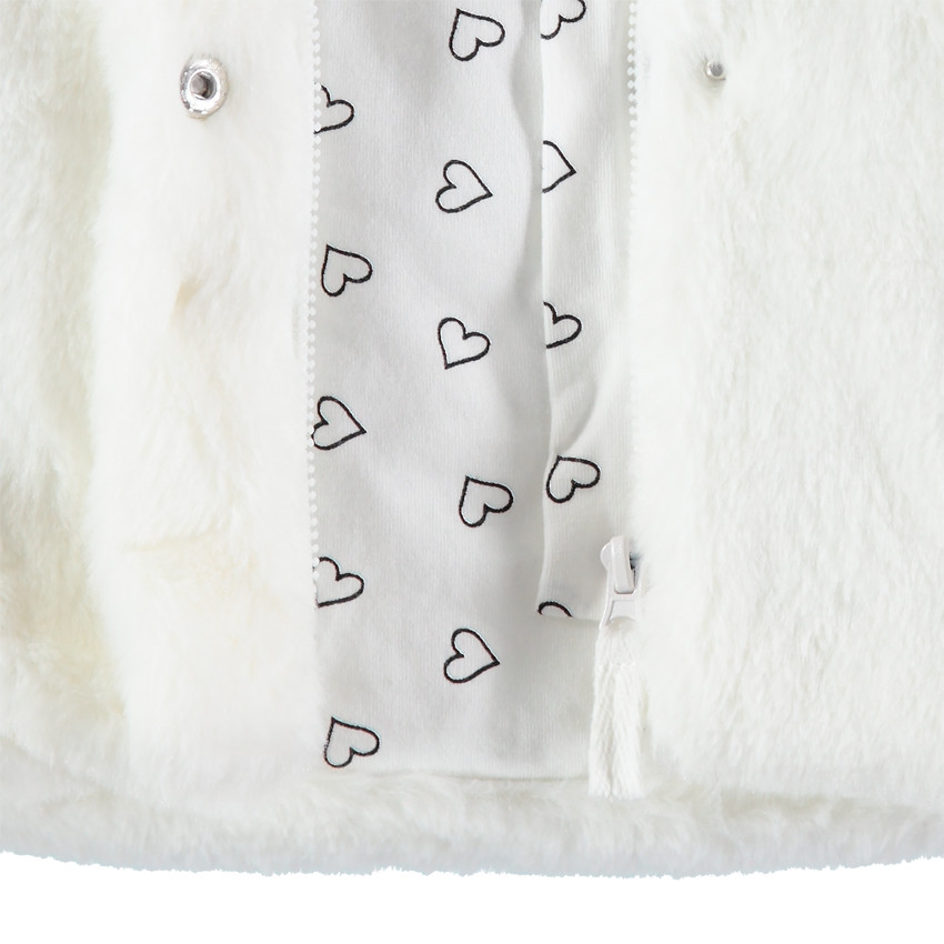 Παρκά από sherpa με κουκούλα και εμπριμέ ζέρσεϊ επένδυση με καρδούλες 