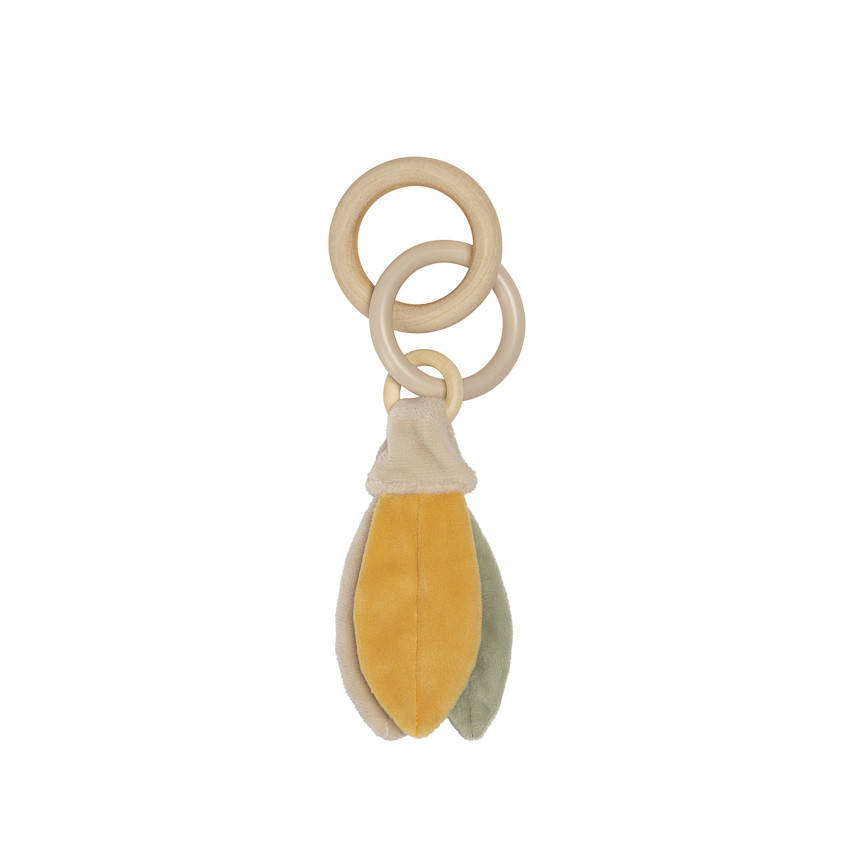 Σετ 4 παιχνίδια για κρέμασμα με καθολικό δαχτυλίδι από τη συλλογή La Vie à la Ferme για αφύπνιση και λεπτή κινητικότητα από τη γέννηση 