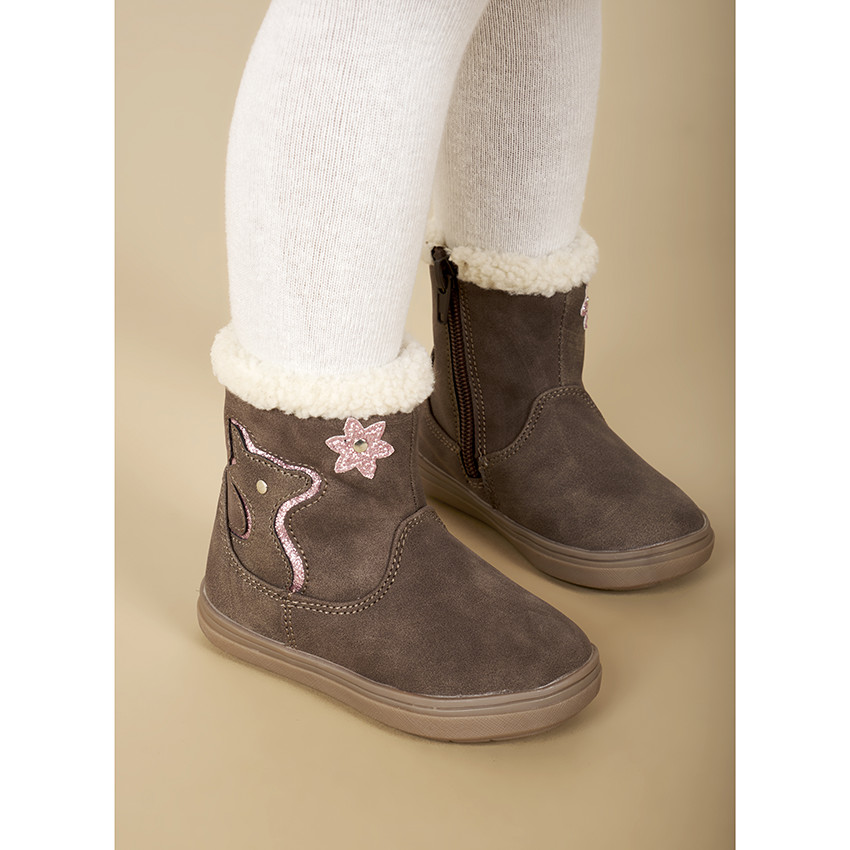 Μποτάκια με επένδυση sherpa και σχέδιο ελάφι για bebe κορίτσι 