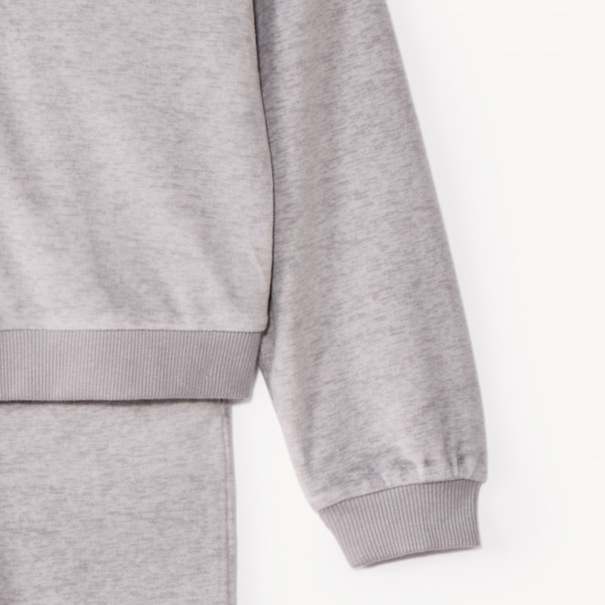 Σετ ζακέτα με κουκούλα και μονόχρωμο παντελόνι φόρμας για κορίτσι 