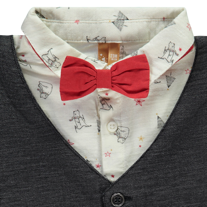 Γιορτινό σετ 4 τμχ. με φιόγκο για bebe αγόρι 