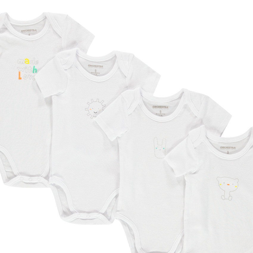 Σετ 7 κοντομάνικα κορμάκια με τυπωμένο σχέδιο.  Additional Σετ 7 κοντομάνικα κορμάκια με τυπωμένο σχέδιο.