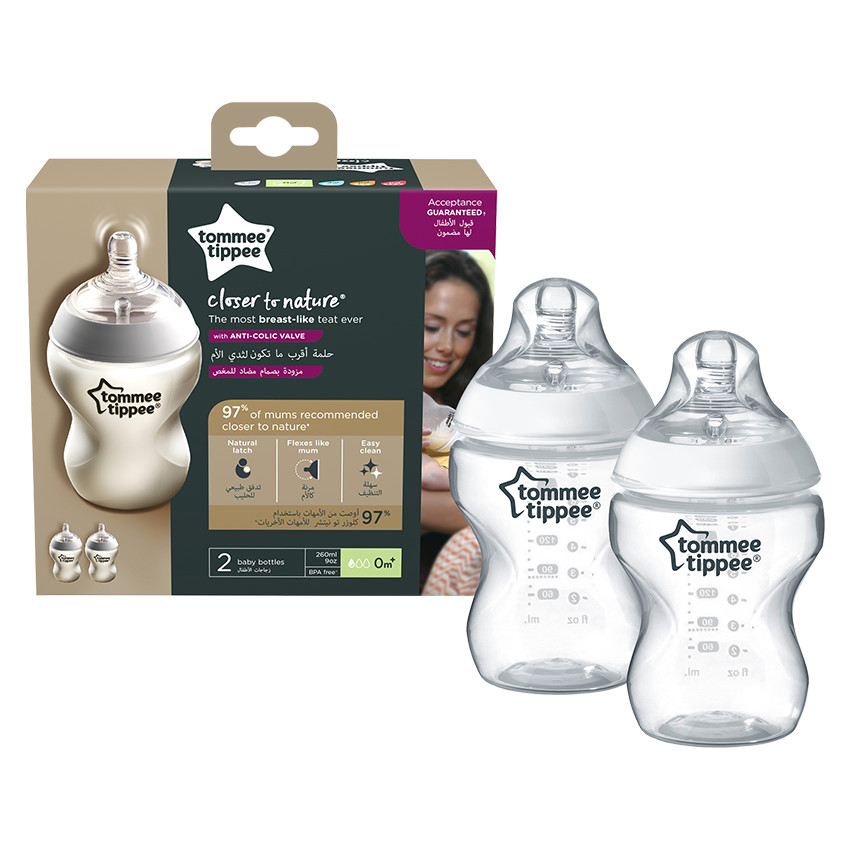  Μπιμπερό Closer to nature μικρής ροής 260ml (2τμχ) 0m+  