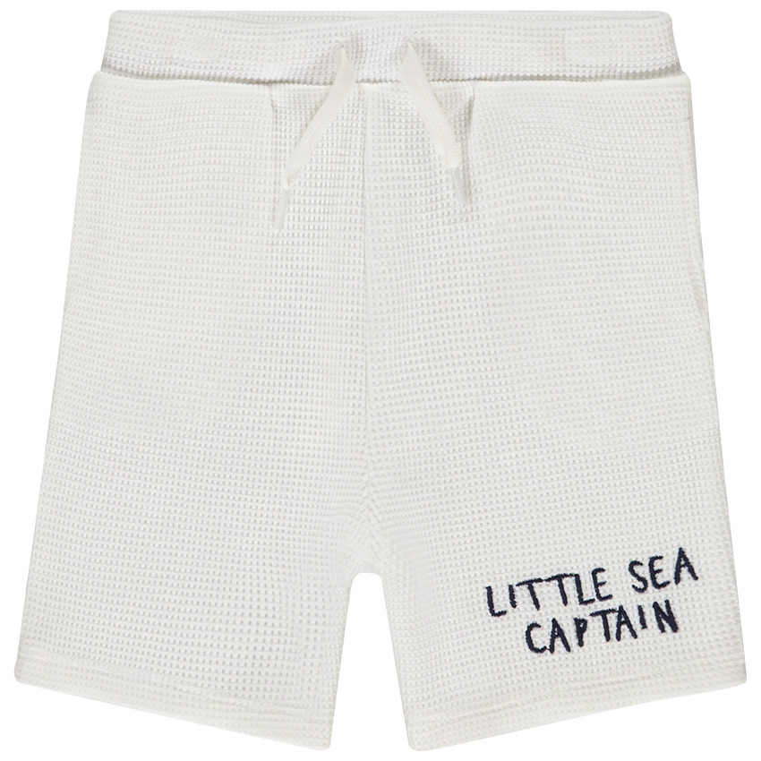 Bermuda en nid d'abeille brodé pour bébé garçon 