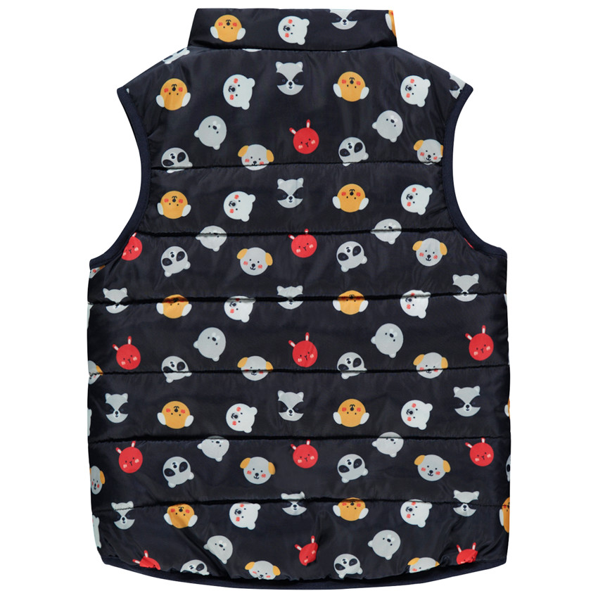 Doudoune sans manches matelassée à animaux printés 