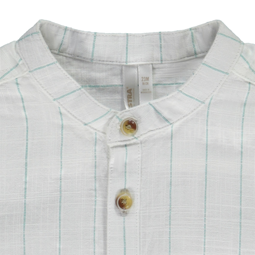 Πουκάμισο κοντομάνικο ριγέ με γιακά mao για bebe αγόρι 