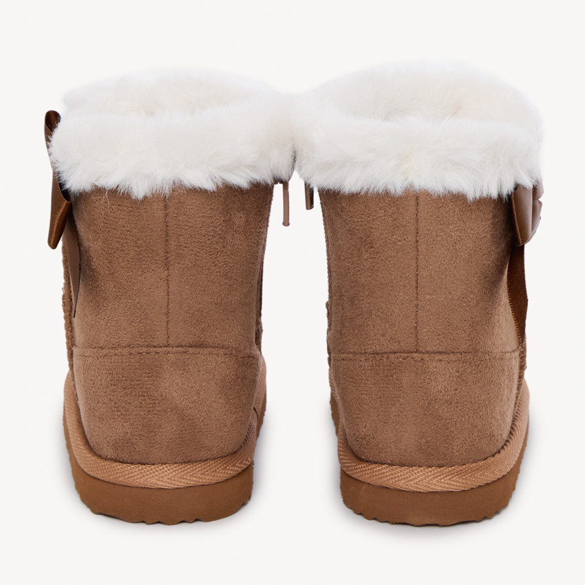 Μπότες fourrées effet daim με φιόγκο για κορίτσι 