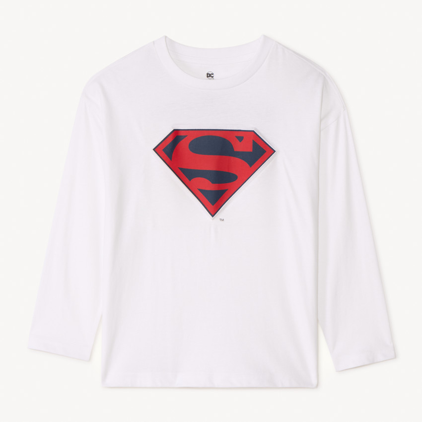 T-shirt Superman en relief à manches longues pour garçon. 