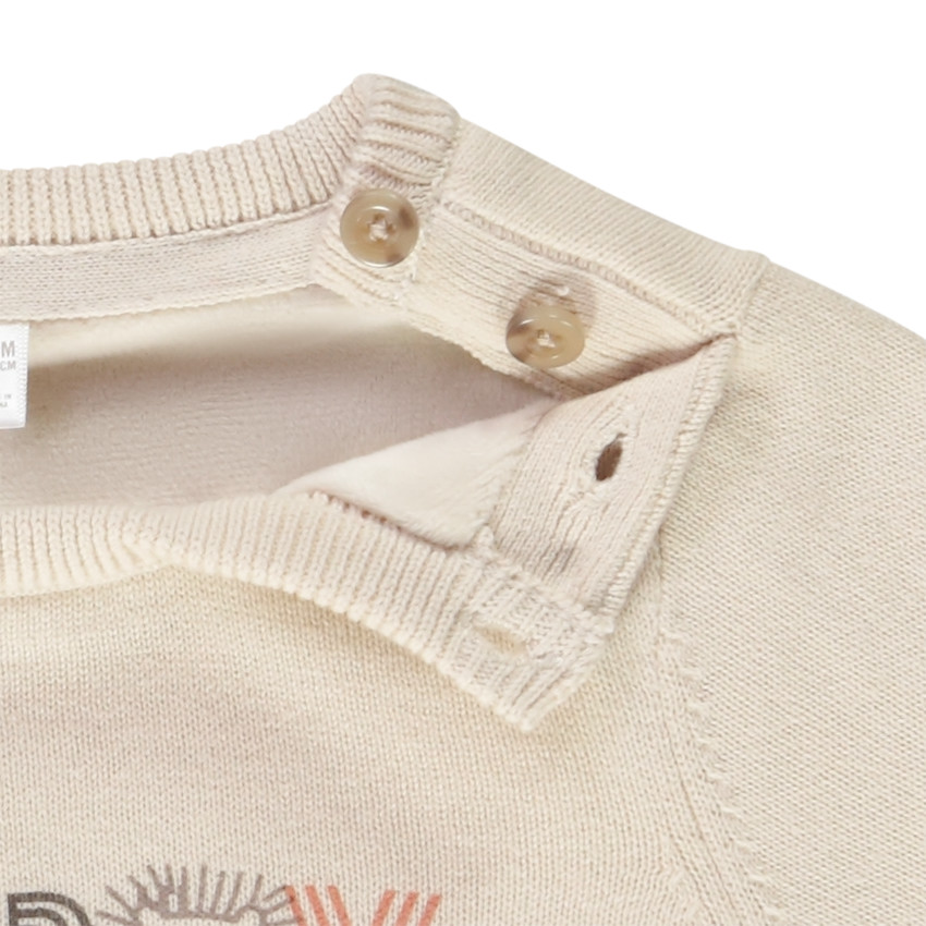 Πλεκτό πουλόβερ με σχέδιο happy safari για μωρό αγόρι 