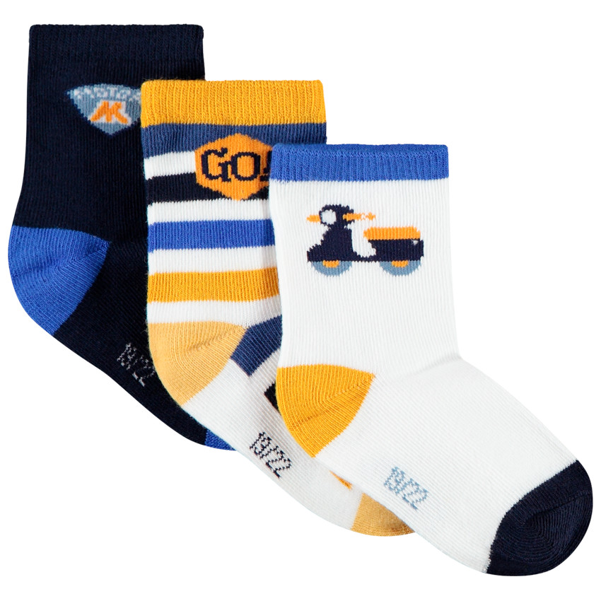 Σετ από 3 ζευγάρια κάλτσες ασορτί με σχέδια jacquard 