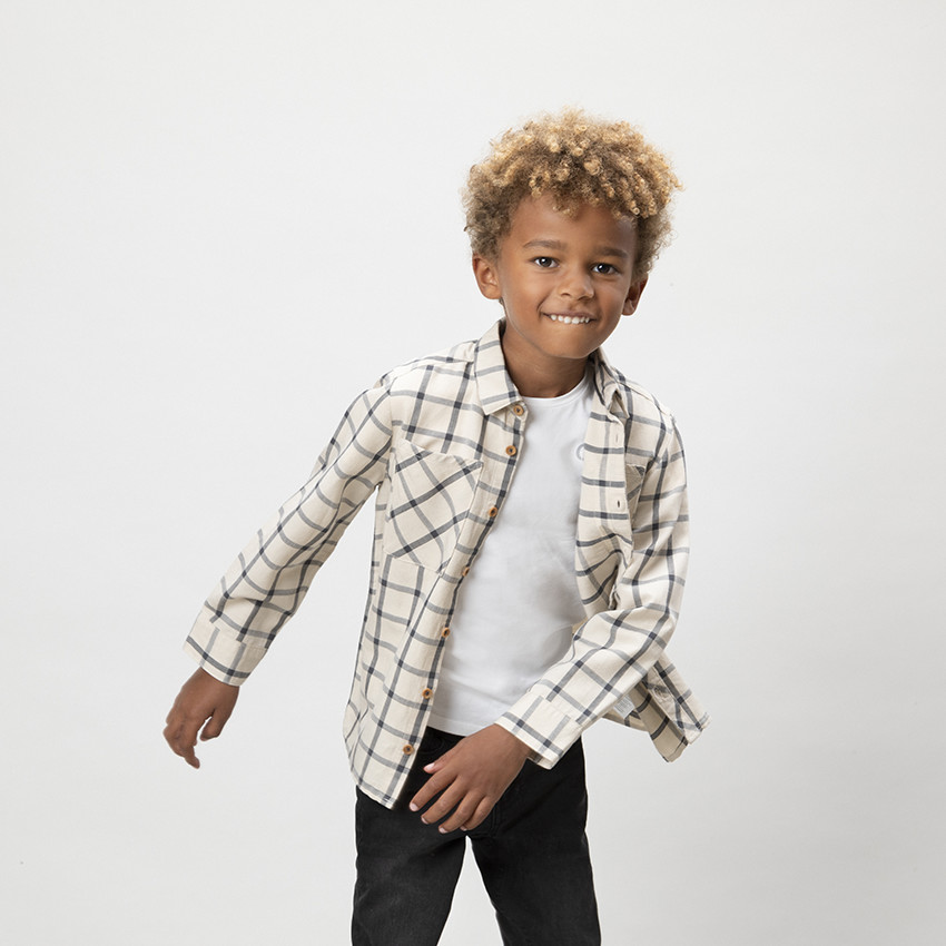 Πουκάμισο μακρυμάνικο καρό για αγόρι 