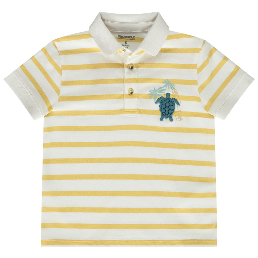 Πολυκαιρισμένο polo από jersey με κέντημα χελώνα για αγόρι 