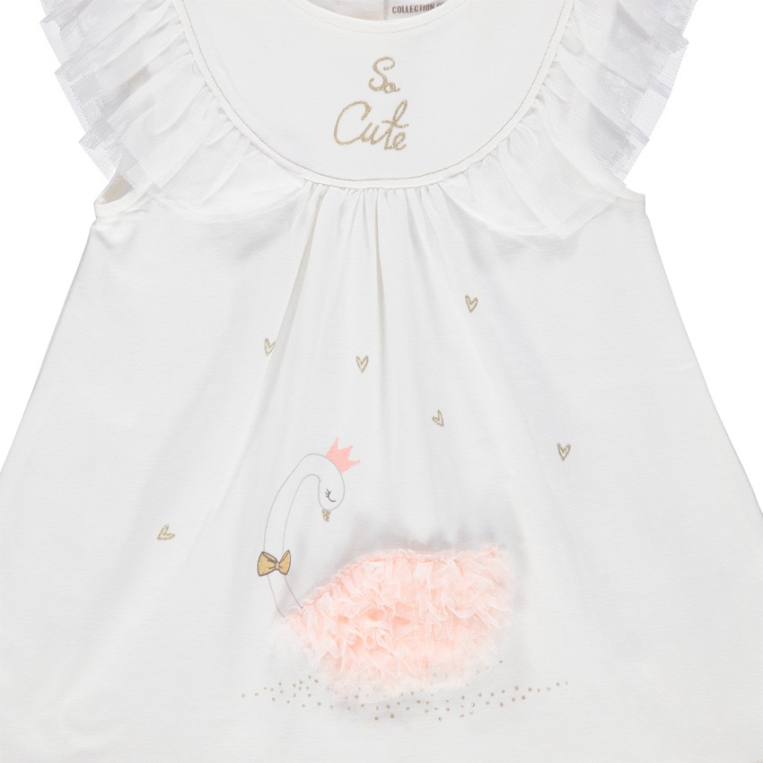 Σύνολο τουνίκ με στάμπα κύκνο και ροζ κολάν 