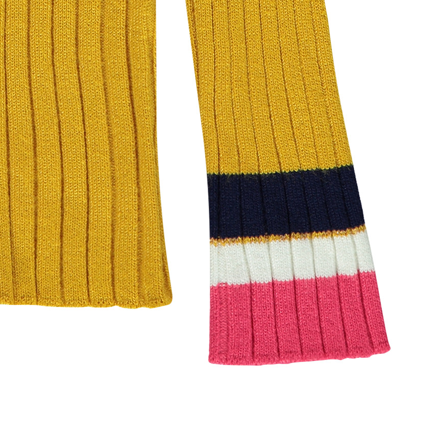 Πουλόβερ με λαιμό ζιβάγκο και ριγωτή πλέξη λάστιχο  