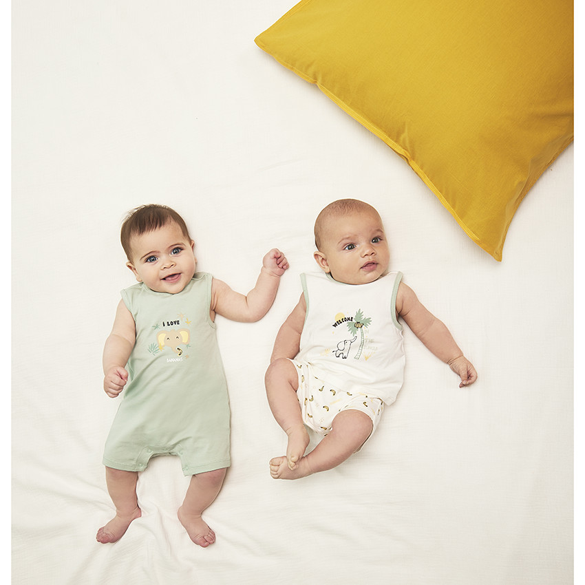 "Σετ από 2 κοντές φόρμες με σχέδιο ελέφαντα για μωρό" 