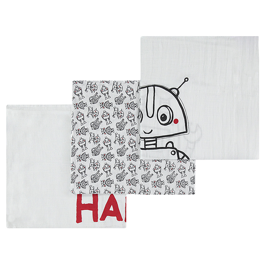 Σετ με 3 πάνες αγκαλιάς με μοτίβο ρομπότ  