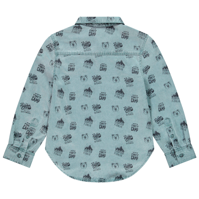 Πουκάμισο μακρυμάνικο με σχέδια σε στυλ forêt για αγόρι 