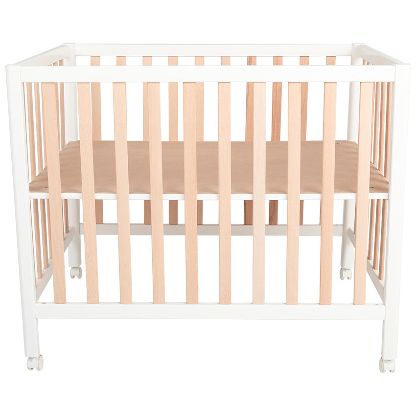 Ξύλινο πάρκο Tommy λευκό ρυθμιζόμενο με ρόδες 