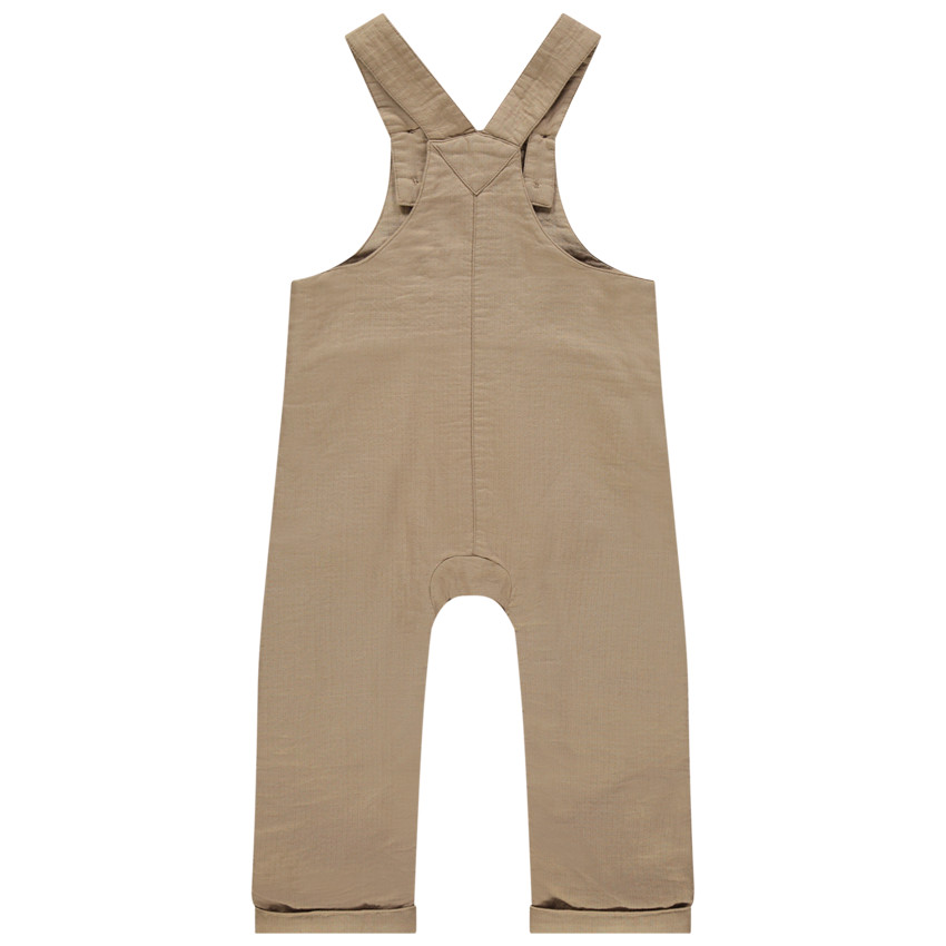 Salopette  longue en toile print bouledogue et poche 