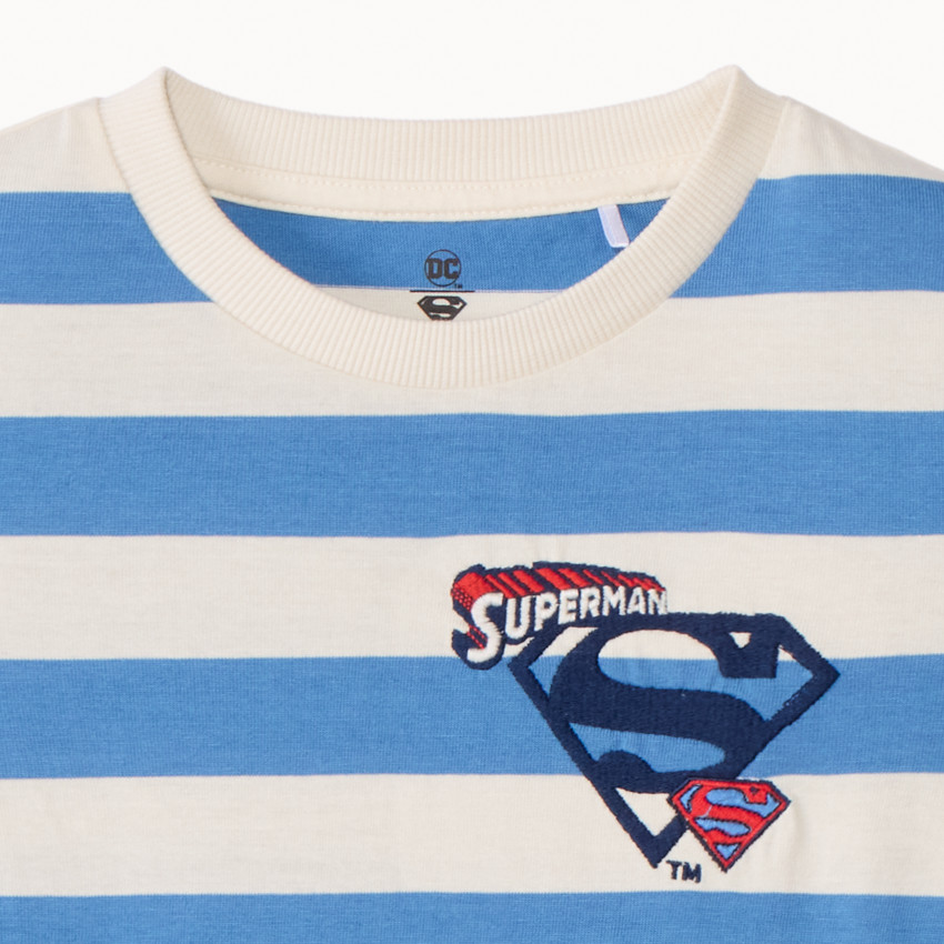 Κοντομάνικο μπλουζάκι jersey με ρίγες Superman Warner για αγόρι 