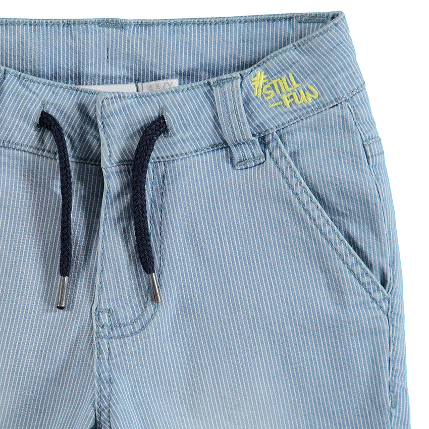 Βερμούδα με εφέ used με ρίγες και κεντήματα  Additional Βερμούδα με εφέ used με ρίγες και κεντήματα