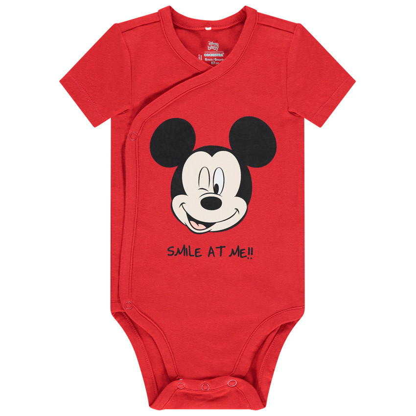Body manches courtes en coton bio print Mickey Disney 