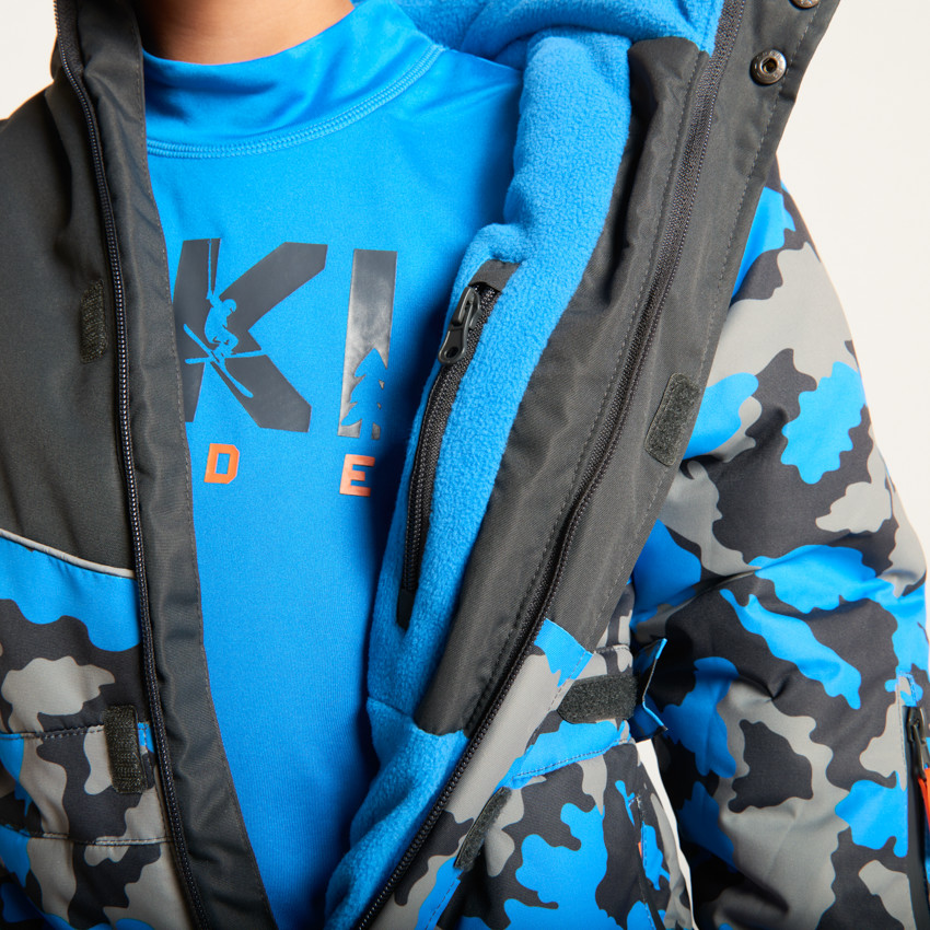 Ολόσωμη φόρμα σκι υφασμάτινη με σχέδιο καμουφλάζ για αγόρι 