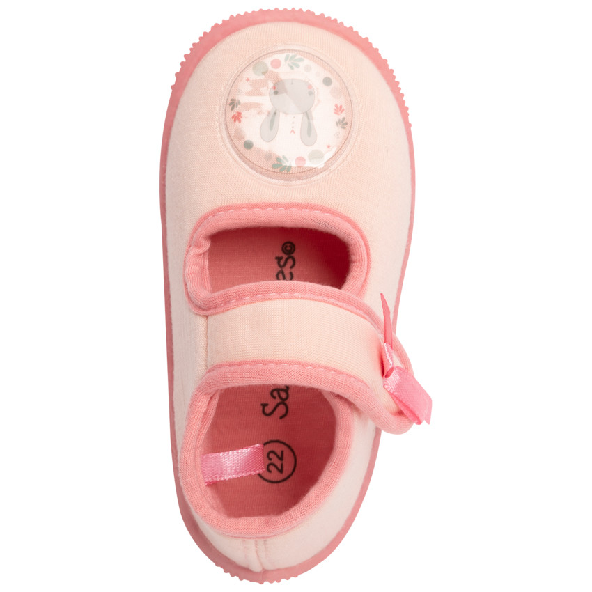 Chaussons botillons à scratchs et noeuds pour bébé fille 