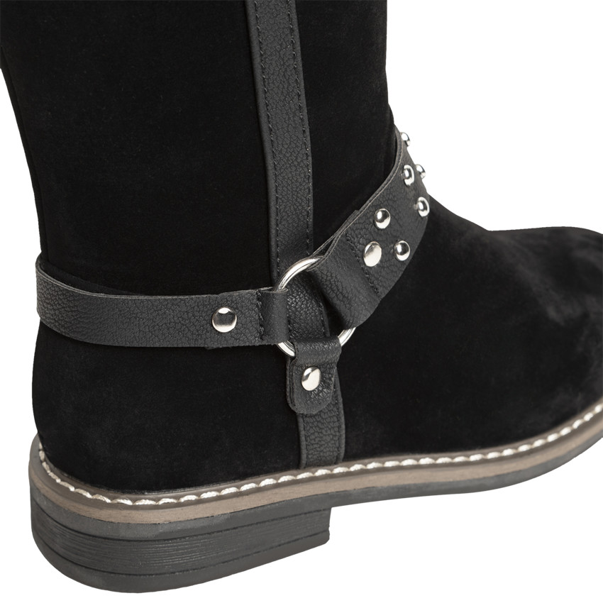 Μπότες cavalières για κορίτσι σε εφέ σουέτ με μεταλλικά καρφιά  Additional Μπότες cavalières για κορίτσι σε εφέ σουέτ με μεταλλικά καρφιά