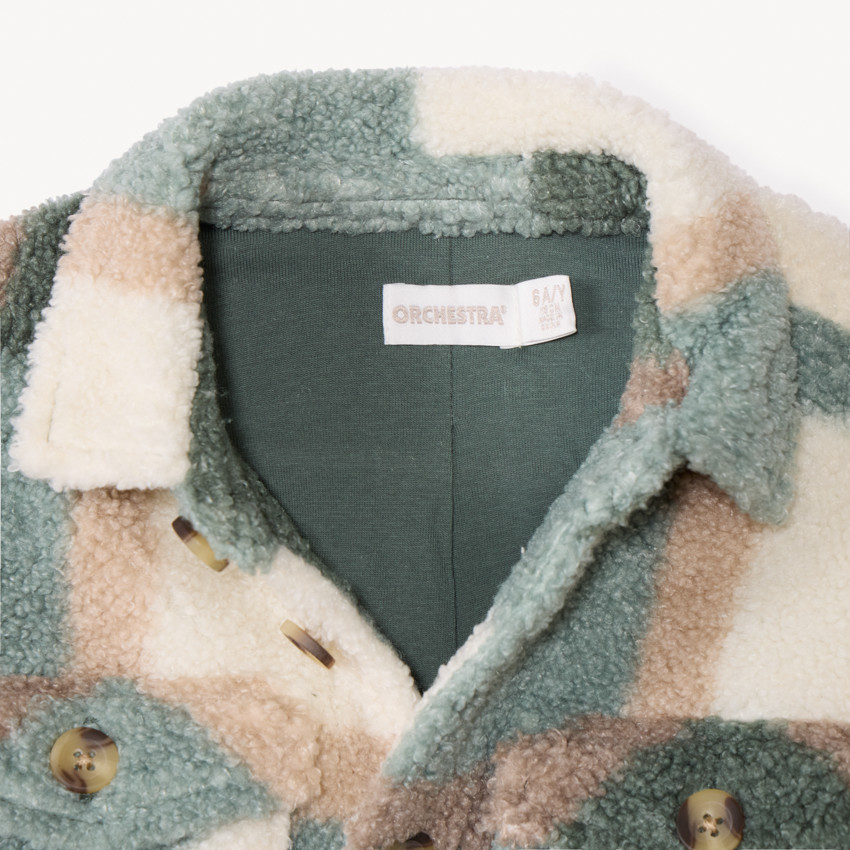 Veste manches longues en molleton à carreaux pour garçon  